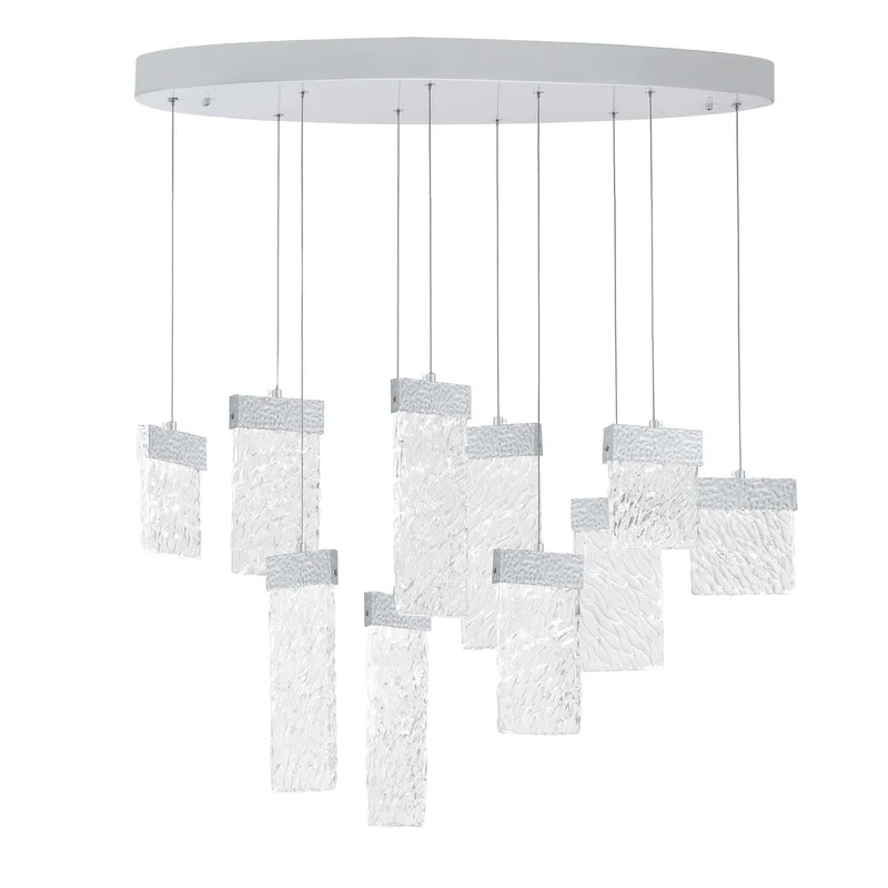 Carolina Integrated LED 40in Pewter Chandelier — CWI Lighting LED Pendant Lights  