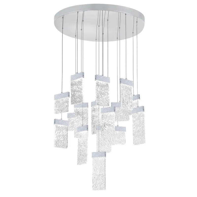 Carolina Integrated LED 32in Pewter Chandelier — CWI Lighting LED Pendant Lights  