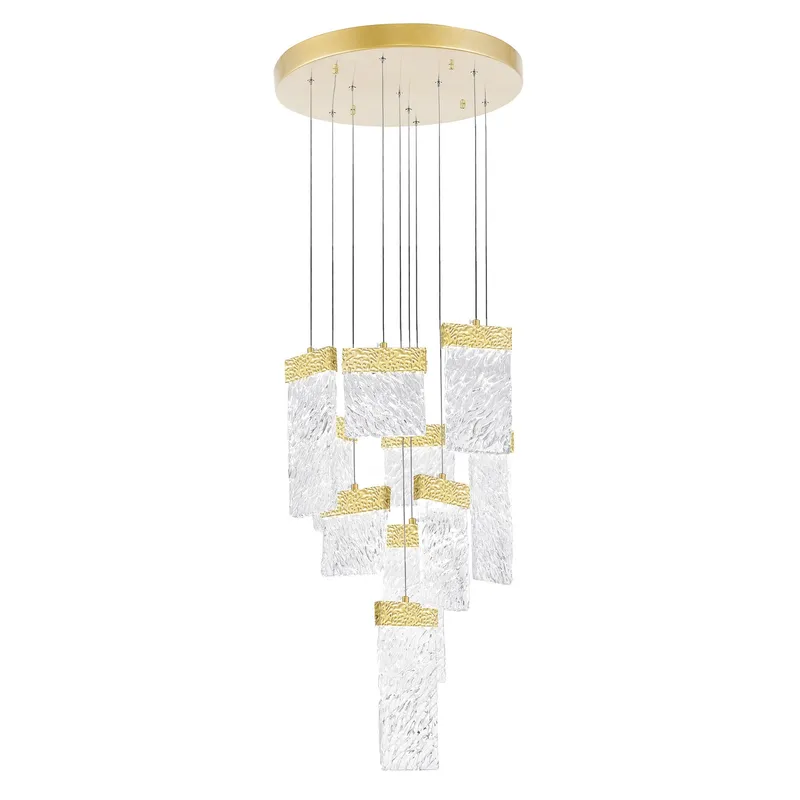 Carolina Integrated LED 20in Gold Leaf Chandelier — CWI Lighting LED Pendant Lights  