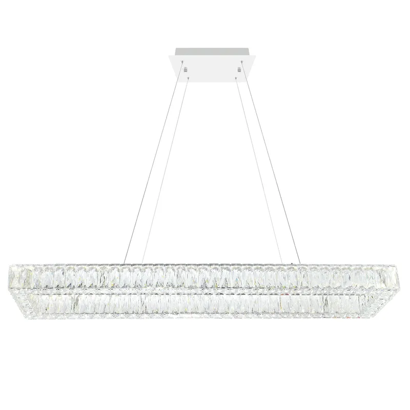 Felicity Integrated LED 44in Chrome Chandelier — CWI Lighting LED Pendant Lights  