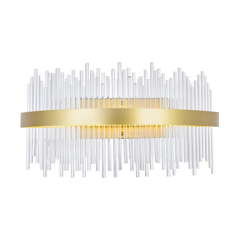 Genevieve Integrated LED Vanity Light With Medallion Gold Finish — CWI Lighting LED Wall Lights  