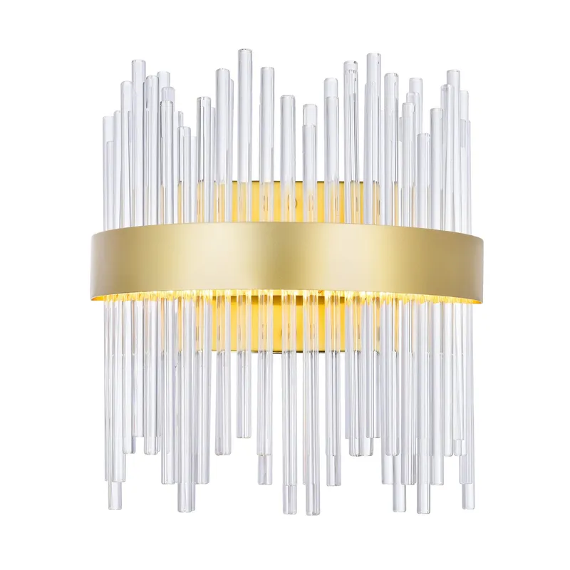 Genevieve LED Wall Sconce With Medallion Gold Finish — CWI Lighting LED Wall Lights  