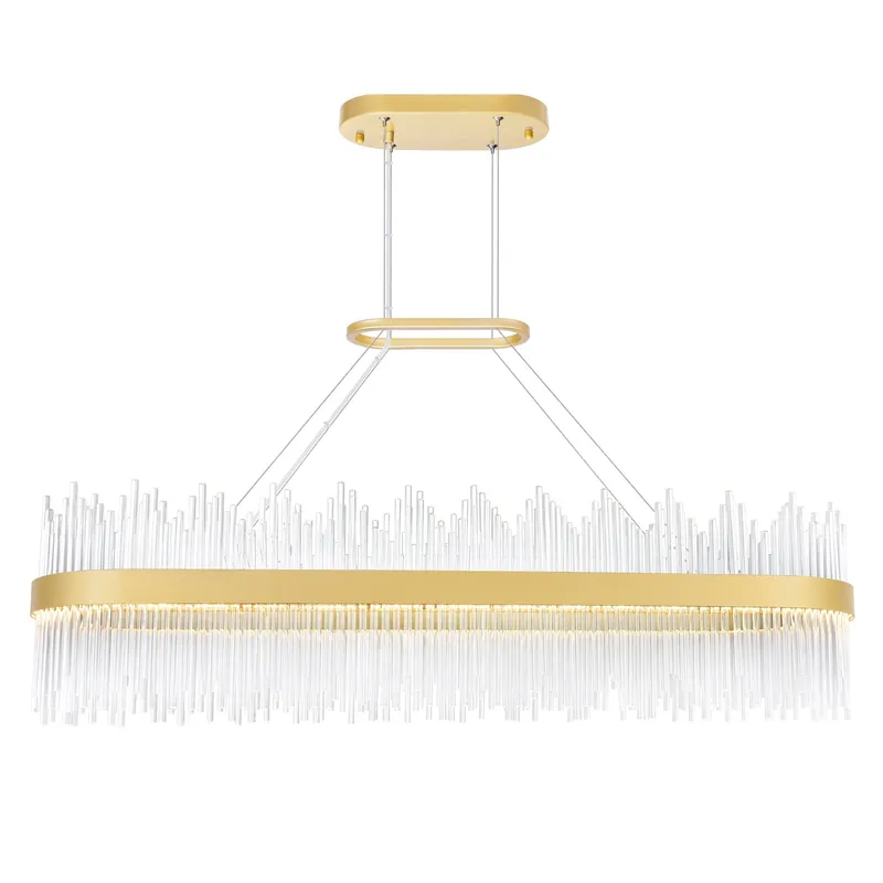 Genevieve Integrated LED 47in Medallion Gold Chandelier — CWI Lighting LED Pendant Lights  