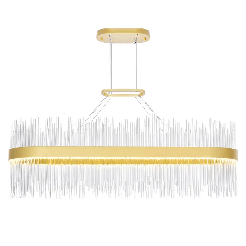 Genevieve Integrated LED 39in Medallion Gold Chandelier — CWI Lighting LED Pendant Lights  