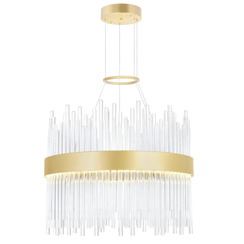 Genevieve Integrated LED 16in Medallion Gold Chandelier — CWI Lighting LED Pendant Lights  