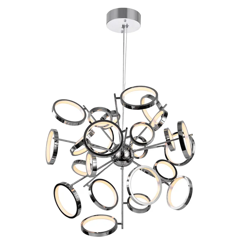 Colette LED Chandelier With Chrome Finish — CWI Lighting LED Pendant Lights  