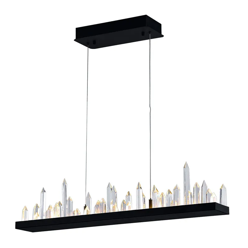 Juliette Integrated LED 45in Black Chandelier — CWI Lighting LED Pendant Lights  