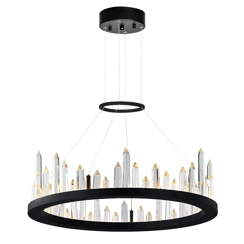 Juliette Integrated LED 24in Black Chandelier — CWI Lighting LED Pendant Lights  