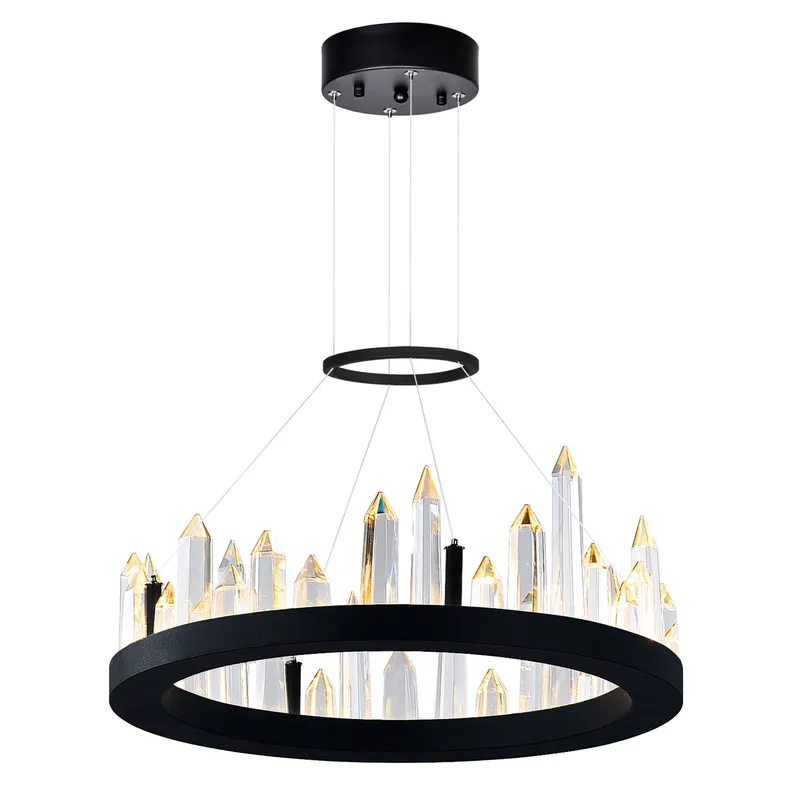 Juliette Integrated LED 16in Black Chandelier — CWI Lighting LED Pendant Lights  