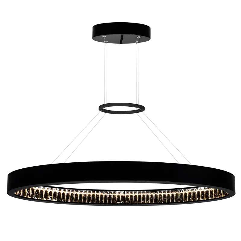 Rosalina Integrated LED 42in Matte Black Chandelier — CWI Lighting LED Pendant Lights  