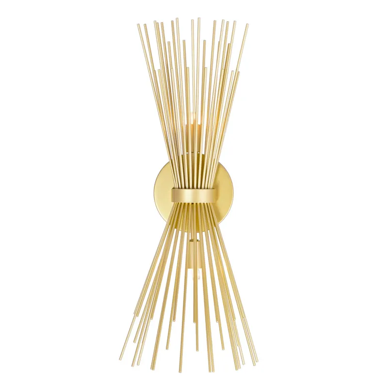 Savannah 2 Light 8in Gold Leaf Wall Sconce — CWI Lighting LED Wall Lights  