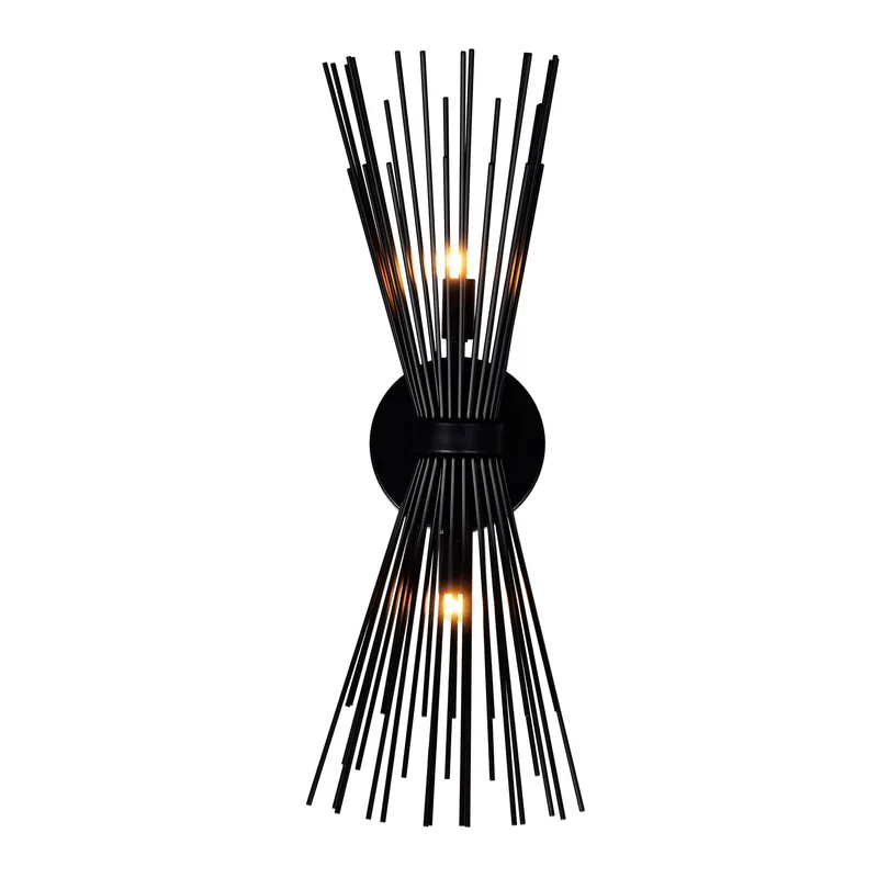 Savannah 2 Light 8in Black Wall Sconce — CWI Lighting LED Wall Lights  