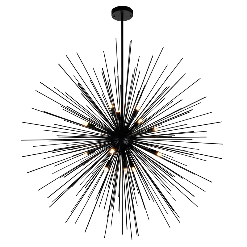 Savannah 14 Light 40in Black Chandelier — CWI Lighting LED Pendant Lights  