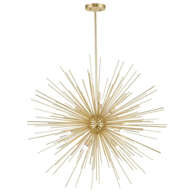 Savannah 9 Light 33in Gold Leaf Chandelier — CWI Lighting LED Pendant Lights  