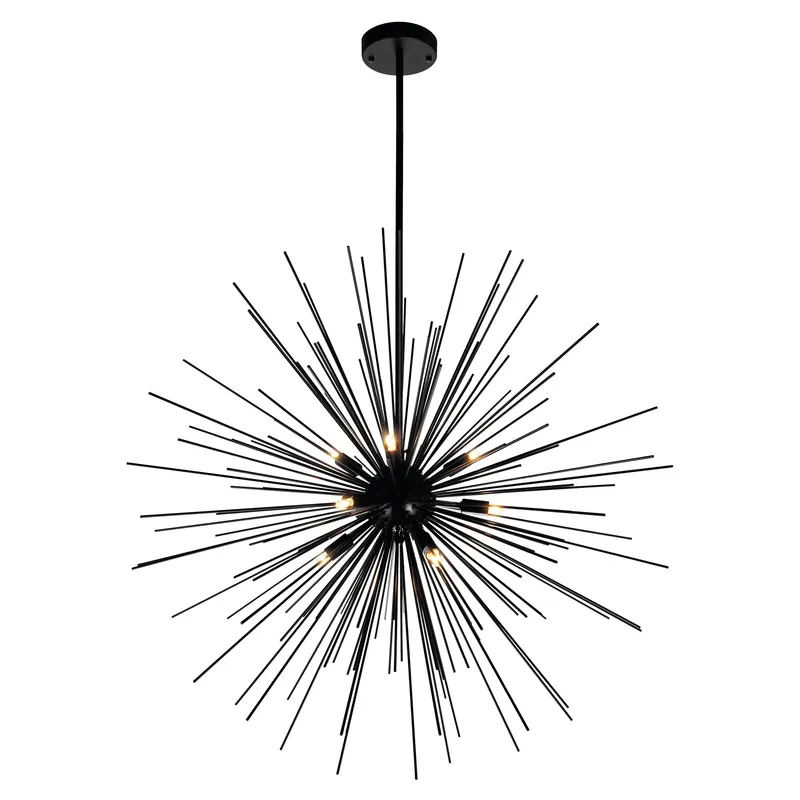 Savannah 9 Light 30in Black Chandelier — CWI Lighting LED Pendant Lights  