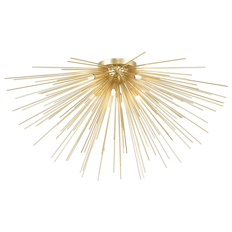 Savannah 8 Light 40in Gold Leaf Flush Mount — CWI Lighting LED Ceiling Lights  