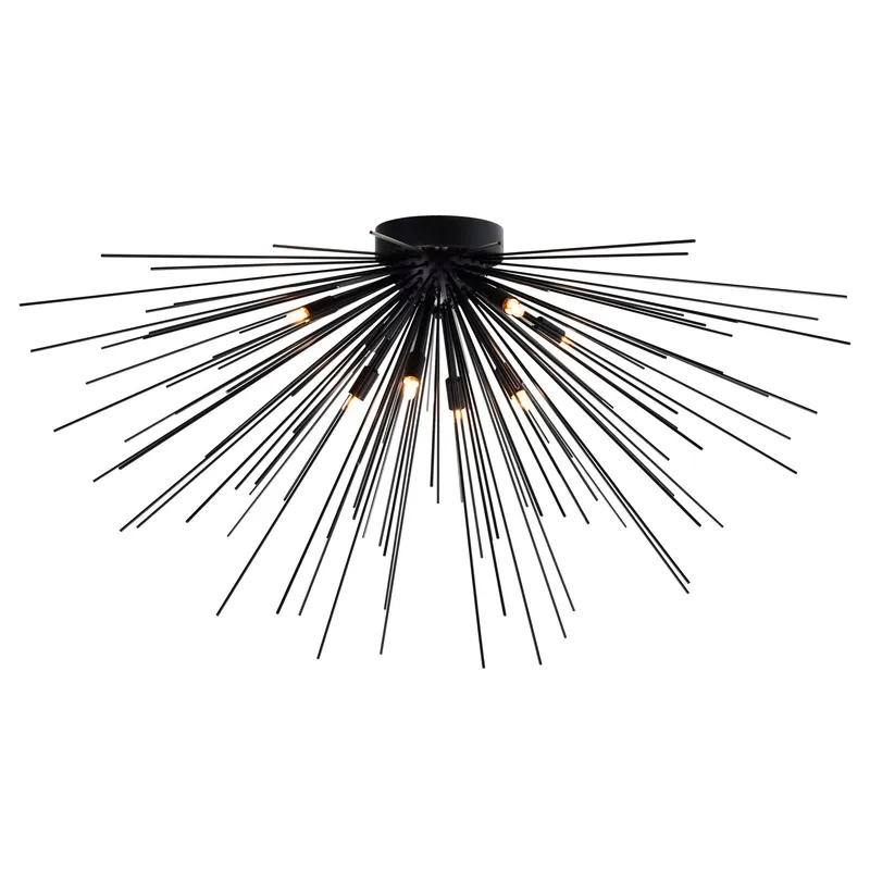 Savannah 8 Light 40in Black Flush Mount — CWI Lighting LED Ceiling Lights  