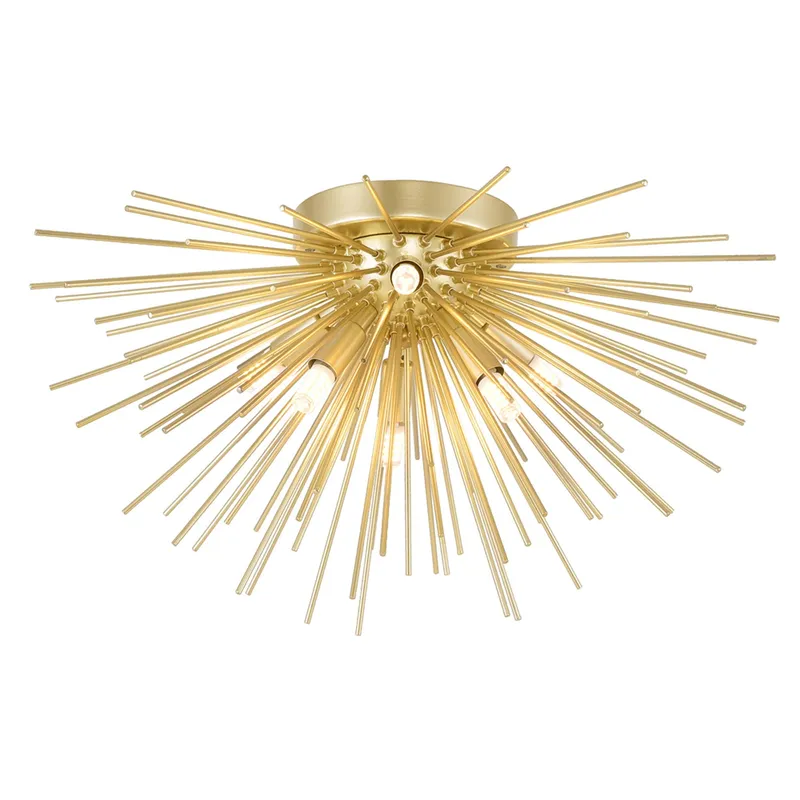 Savannah 6 Light 20in Gold Leaf Flush Mount — CWI Lighting LED Ceiling Lights  