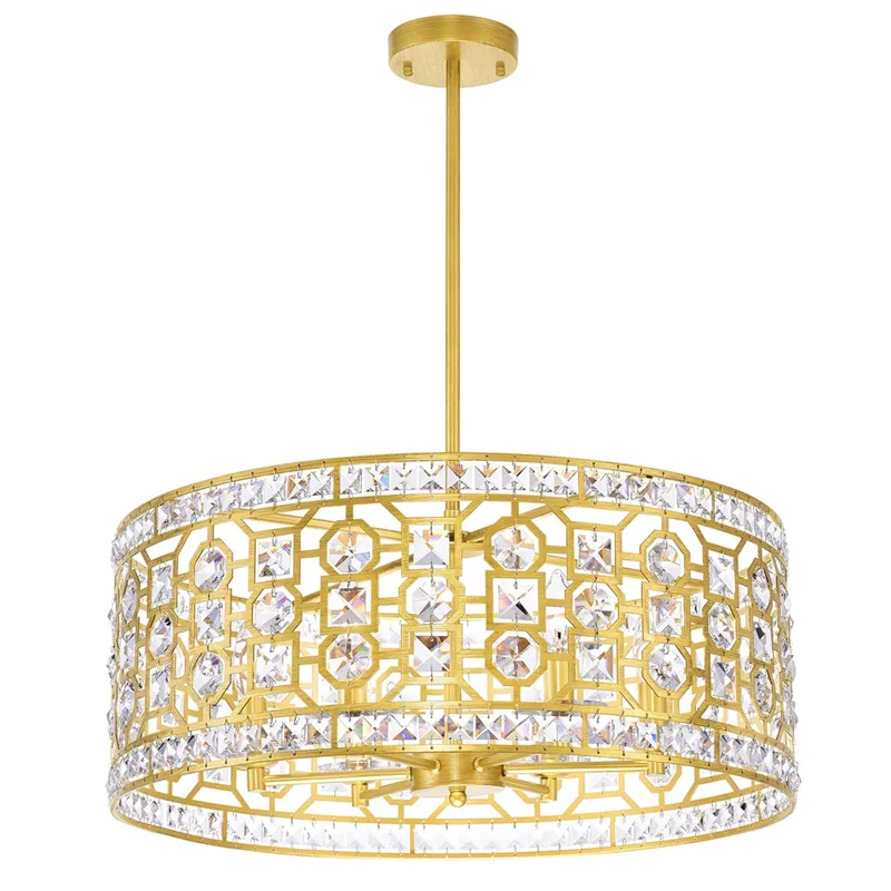 Belinda 6 Light Champagne Chandelier — CWI Lighting LED Pendant Lights  