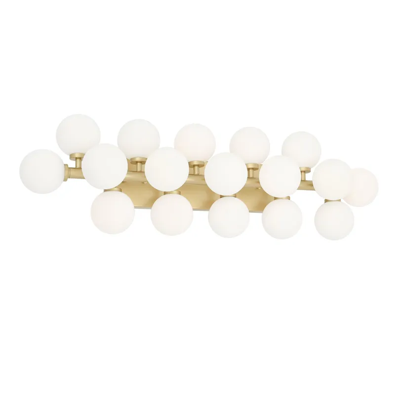Arya 17 Light Satin Gold Vanity Light — CWI Lighting LED Wall Lights  