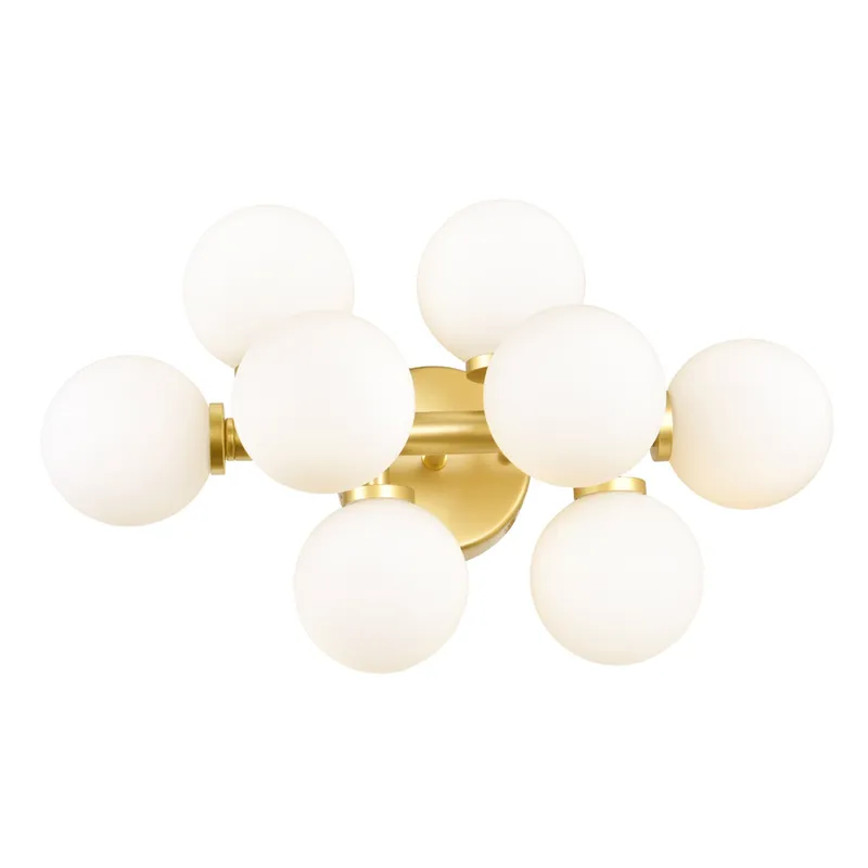 Arya 8 Light Satin Gold Vanity Light — CWI Lighting LED Wall Lights  