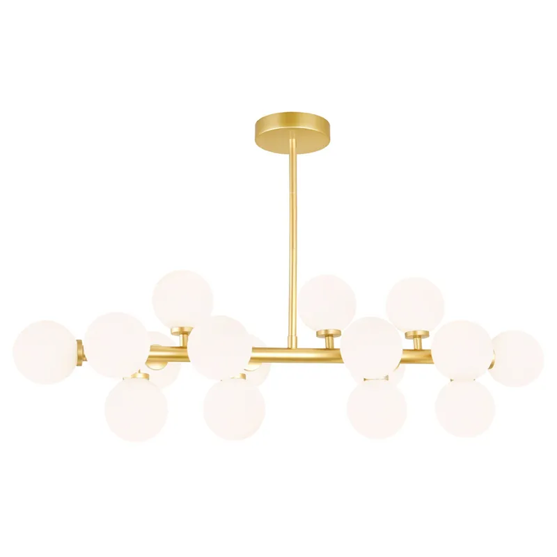 Arya 16 Light Satin Gold Chandelier — CWI Lighting LED Pendant Lights  