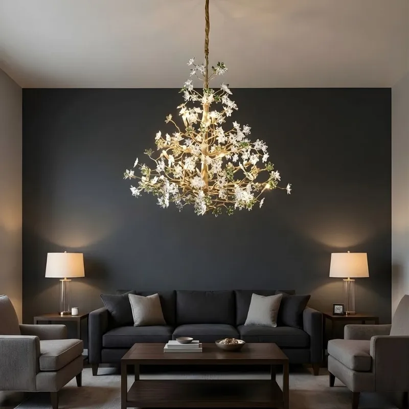 Auric Antique Vintage Brass Crystal Chandelier — Seus Lighting LED Pendant Lights  3000K