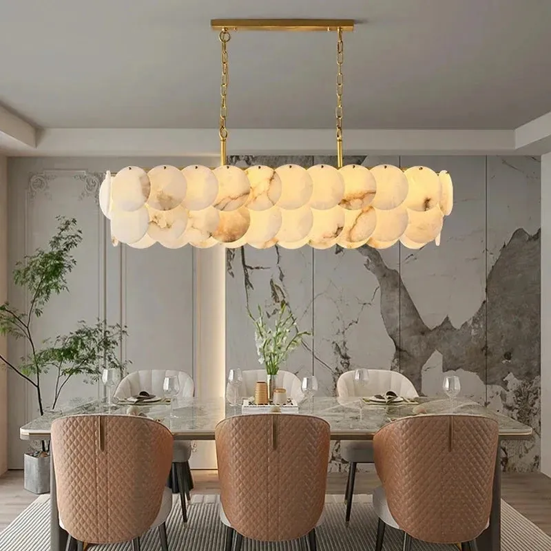 Ovela Linear Alabaster Chandelier — Seus Lighting LED Linear Lights  3000K