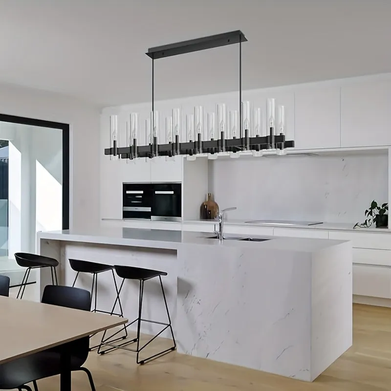 Cyral Modern Linear Kitchen Chandelier — Seus Lighting LED Linear Lights  