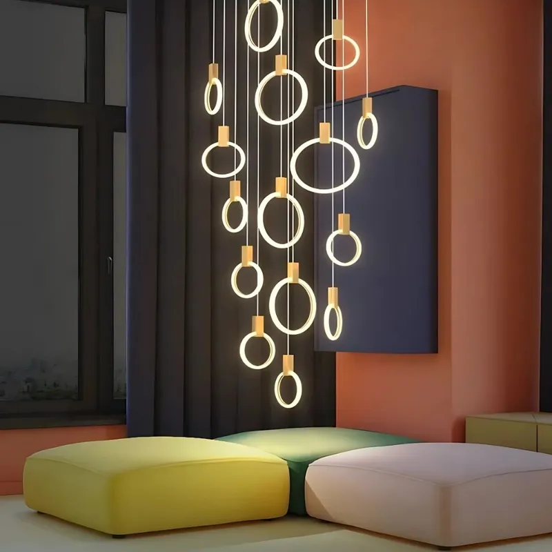 Cedi Led Staircase Chandelier — Seus Lighting LED Pendant Lights  3000K