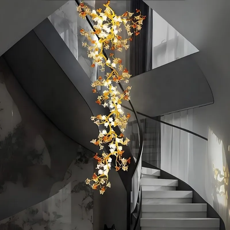 Aurora Branch Staircase Chandelier — Seus Lighting LED Pendant Lights  