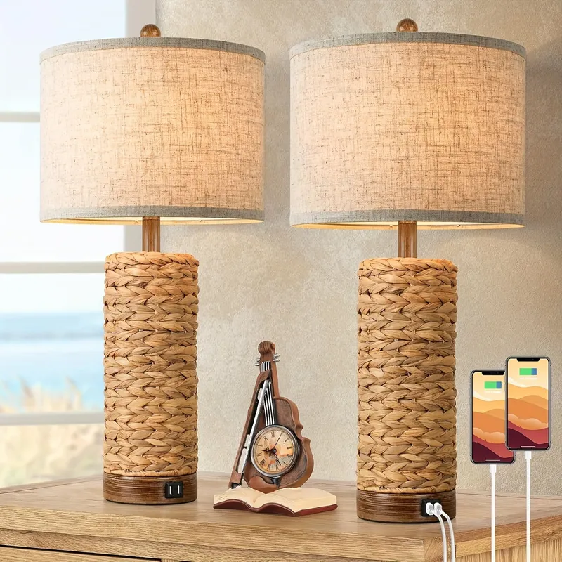 2-Set Tena Rattan Table Lamp — Seus Lighting LED General Lighting  2200K