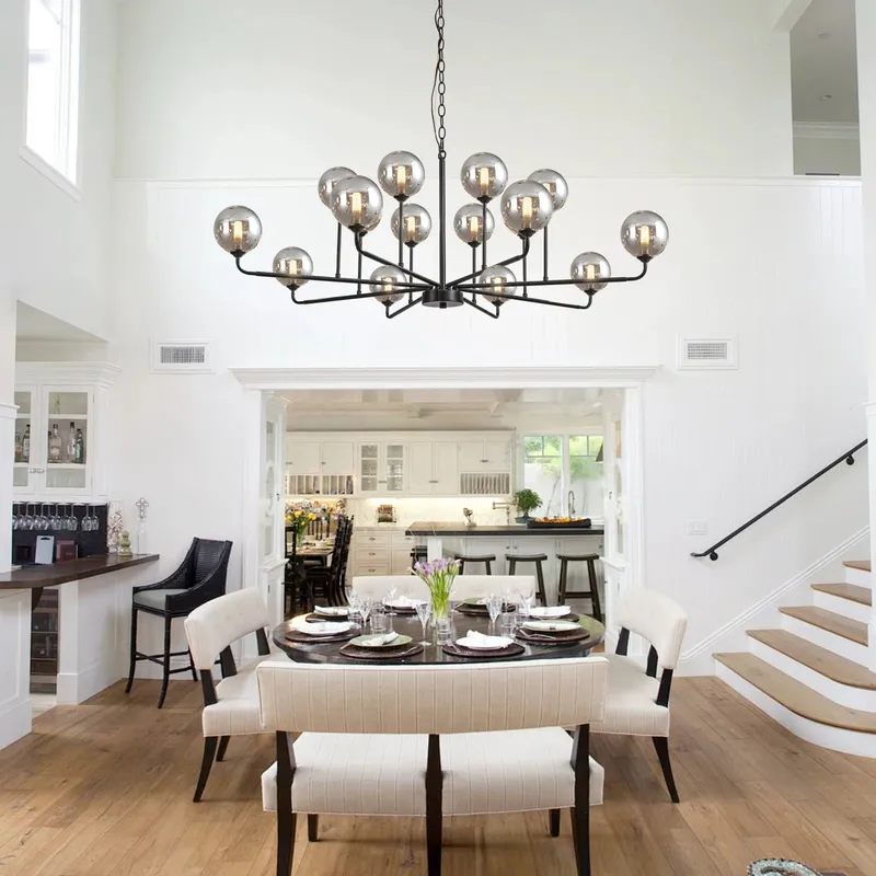 Celta Smoked Glass Sputnik Chandelier — Seus Lighting LED Pendant Lights  