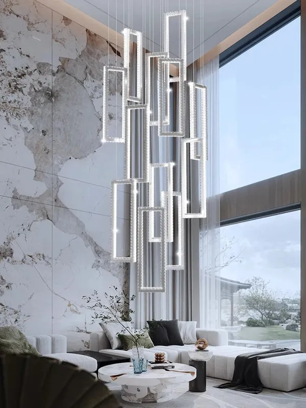 Acai Crystal Multi Pendant Chandelier — Seus Lighting LED Pendant Lights  2800K
