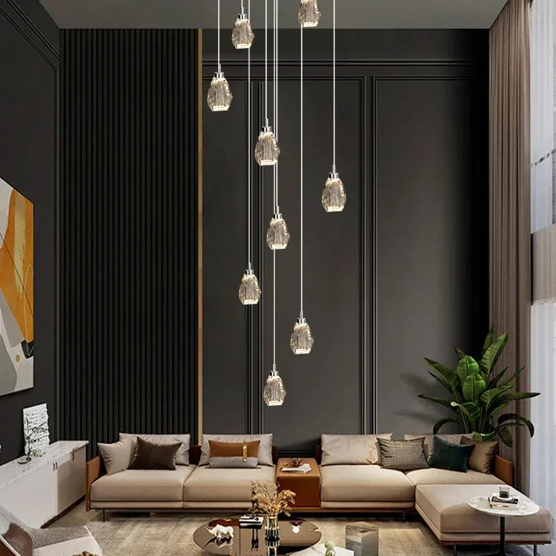 Sensa Crystal Stairwell Lighting — Seus Lighting LED Pendant Lights  3000K