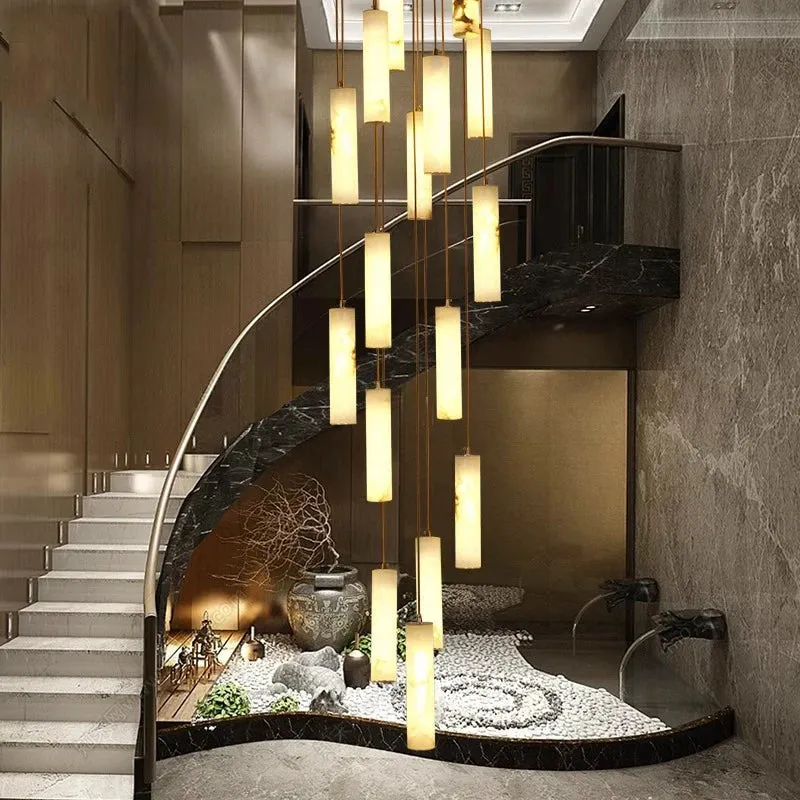 Darlen Modern Staircase Chandelier — Seus Lighting LED Pendant Lights  3000K