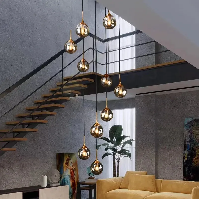 Tenza Modern Staircase Chandelier — Seus Lighting LED Pendant Lights  