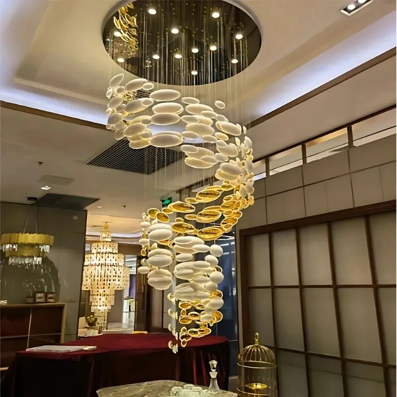 Vita Luxury Staircase Hanging Chandelier — Seus Lighting LED Pendant Lights  3000K