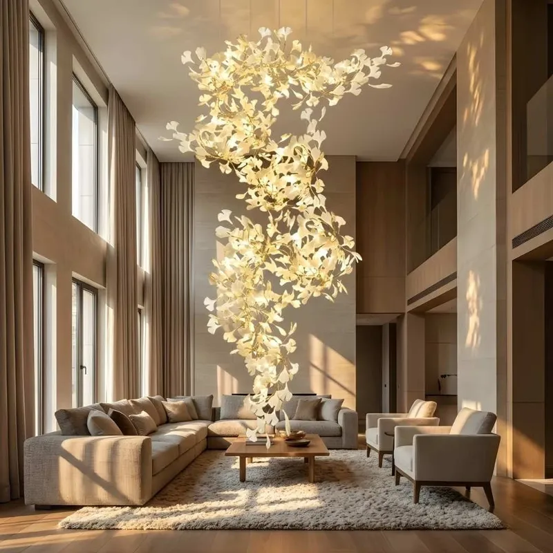 Calla Luxury Staircase Chandelier — Seus Lighting LED Pendant Lights  3000K