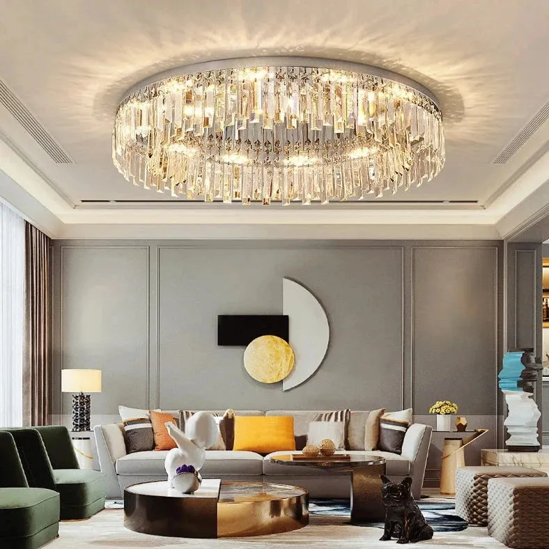 Lyla Crystal Flush Mount Ceiling Light — Seus Lighting LED Pendant Lights  3000K