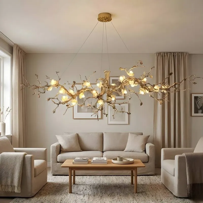Noa Flower Branch Chandelier — Seus Lighting LED Pendant Lights  3000K
