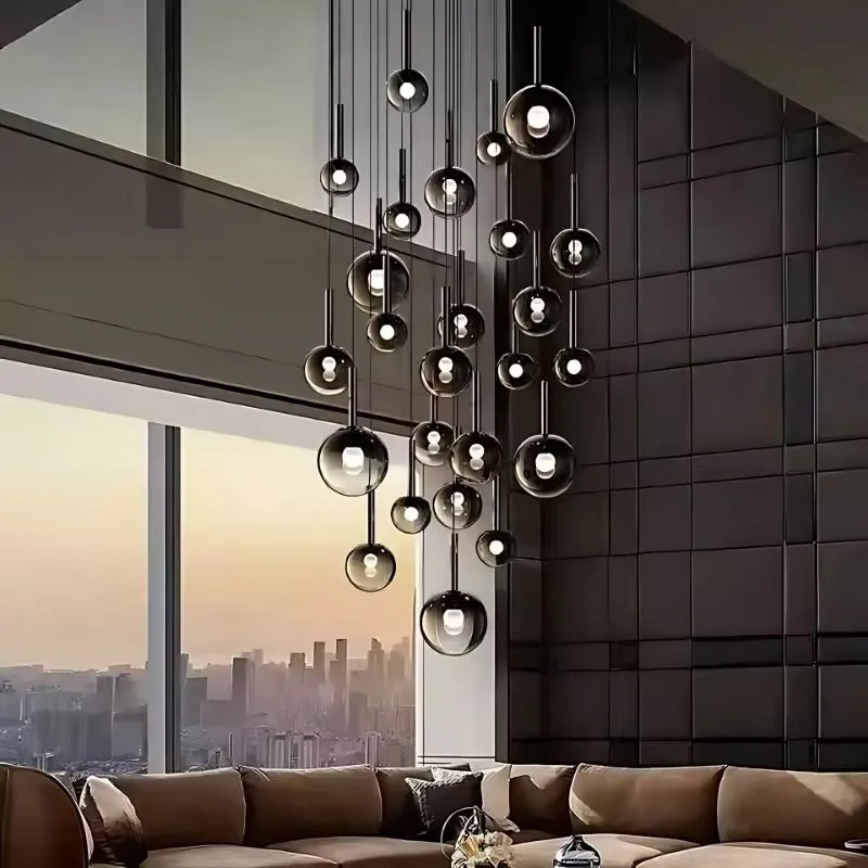 Cleo Bubble Staircase Chandelier — Seus Lighting LED Pendant Lights  3000K