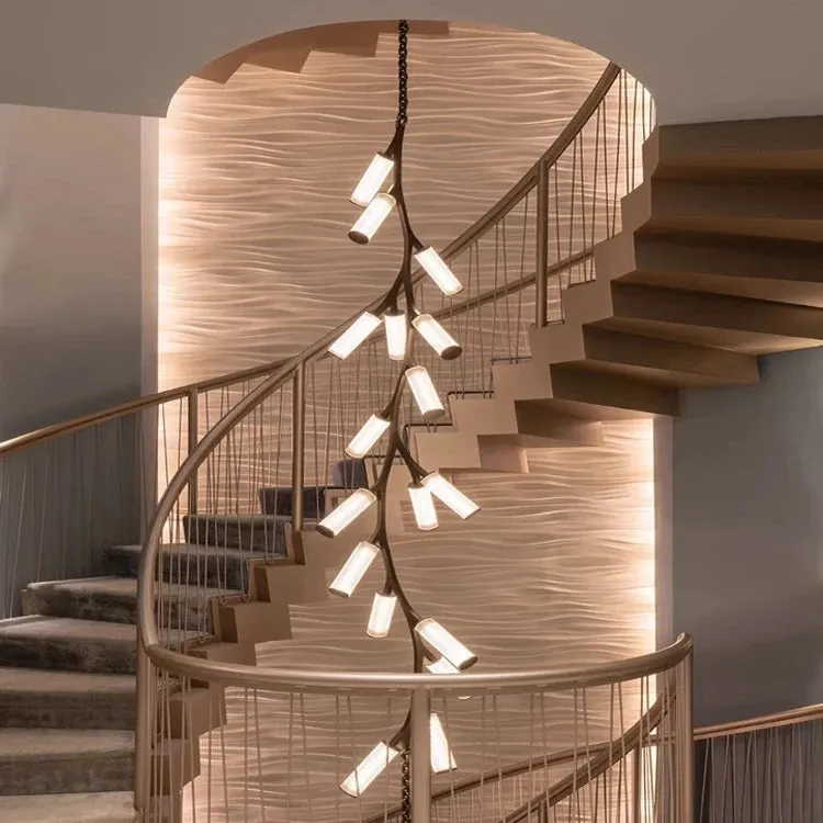 Rhea Modern Simple Staircase Chandelier — Seus Lighting LED Pendant Lights  3000K