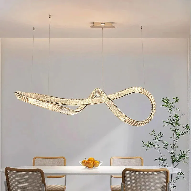 Gaia Kitchen Crystal Chandelier — Seus Lighting LED Pendant Lights  2800K