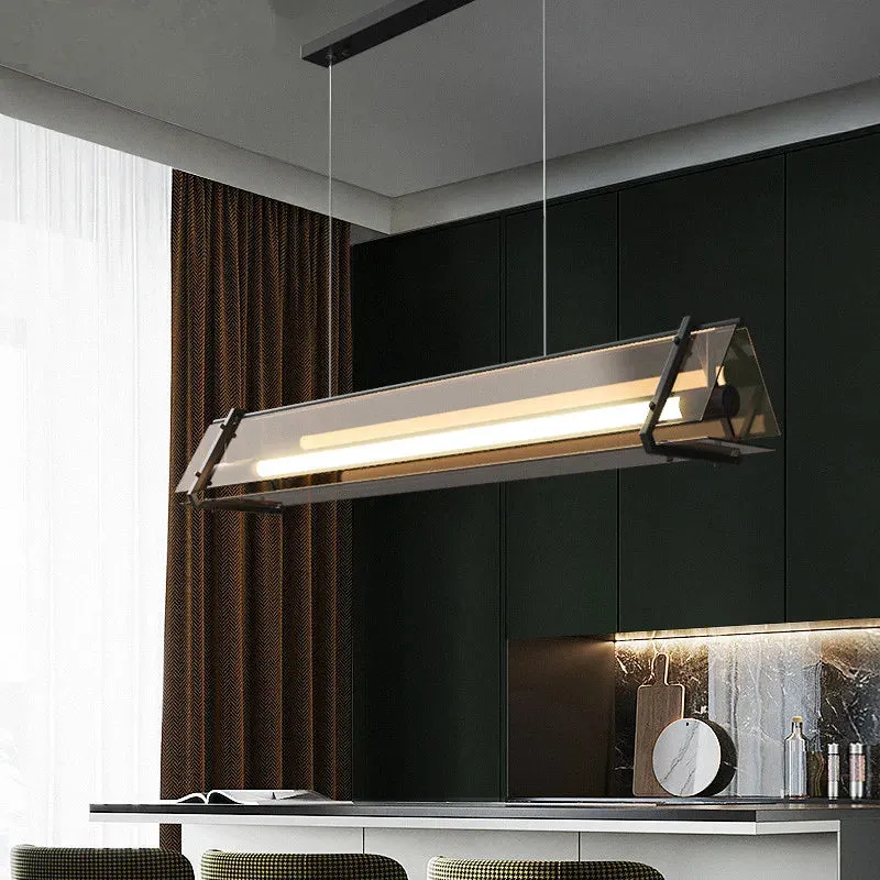 Susi Modern Linear Pendant Lamp Over Dining Table — Seus Lighting LED Linear Lights  2700K