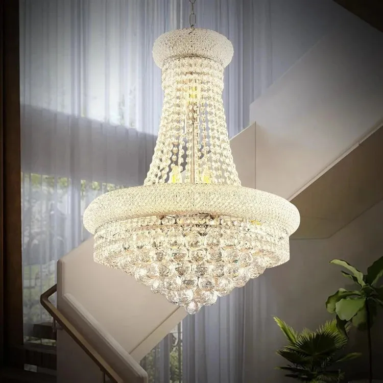 Sansa Chrome Raindrop Crystal Pendant Chandelier — Seus Lighting LED Pendant Lights  