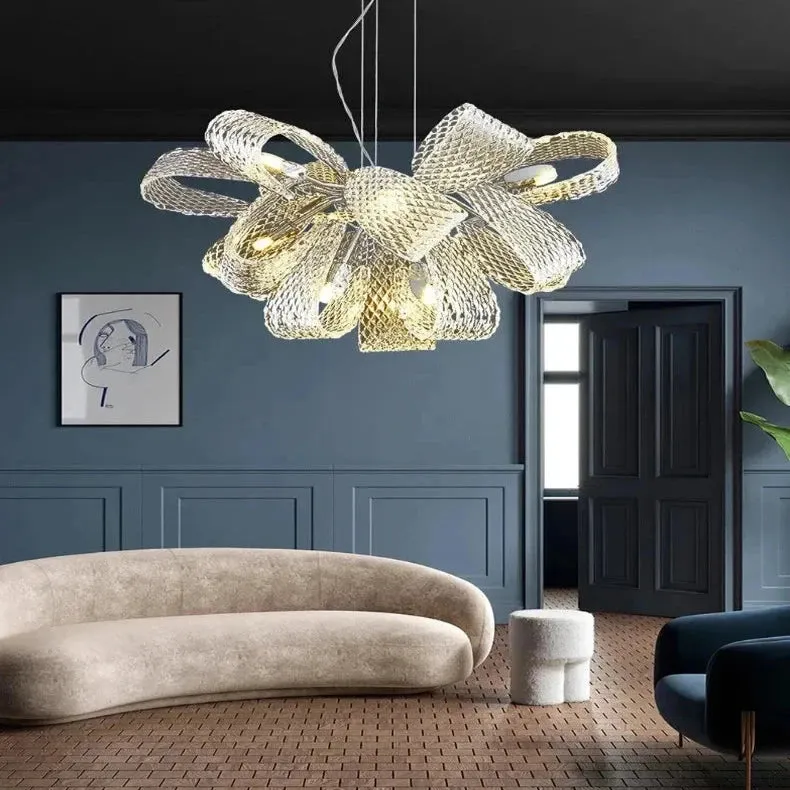 Teny Luxury Chrome and Glass Chandelier — Seus Lighting LED Pendant Lights  3000K