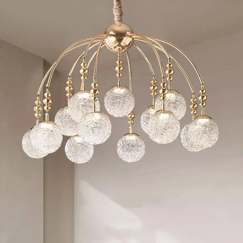 Gold Bubble Glass Pendant Light - Flush Mount Chandelier — Seus Lighting LED Pendant Lights  3000K