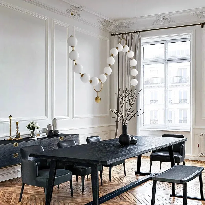 Modern Minimalist Bubble Glass Orb Chandelier — Seus Lighting LED Pendant Lights  3000K