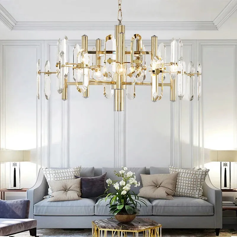 Zoe Modern K9 Crystal Chandelier - 10/12/15 Lights — Seus Lighting LED Pendant Lights  3000K